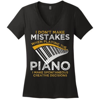 Keyboard Pianist Gifts Music Musician Piano Women's V-Neck T-Shirt