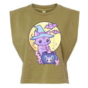 Kawaii Pastel Goth Cute Creepy Witch Cat Wicca Garment-Dyed Women's Muscle Tee