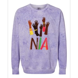 Kwanzaa Principles Green And Red Font African Principles Colorblast Crewneck Sweatshirt