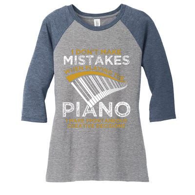 Keyboard Pianist Gifts Music Musician Piano Women's Tri-Blend 3/4-Sleeve Raglan Shirt