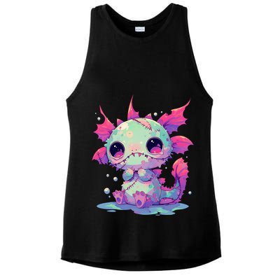 Kawaii Pastel Goth Creepy Cute Zombie Axolotl Ladies PosiCharge Tri-Blend Wicking Tank