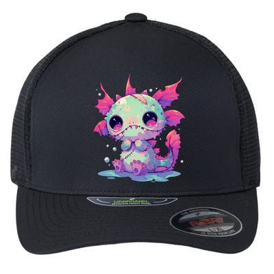 Kawaii Pastel Goth Creepy Cute Zombie Axolotl Flexfit Unipanel Trucker Cap