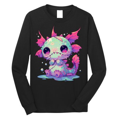 Kawaii Pastel Goth Creepy Cute Zombie Axolotl Long Sleeve Shirt