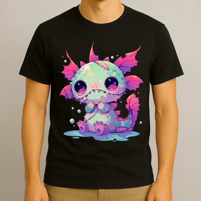 Kawaii Pastel Goth Creepy Cute Zombie Axolotl T-Shirt