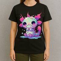 Kawaii Pastel Goth Creepy Cute Zombie Axolotl T-Shirt