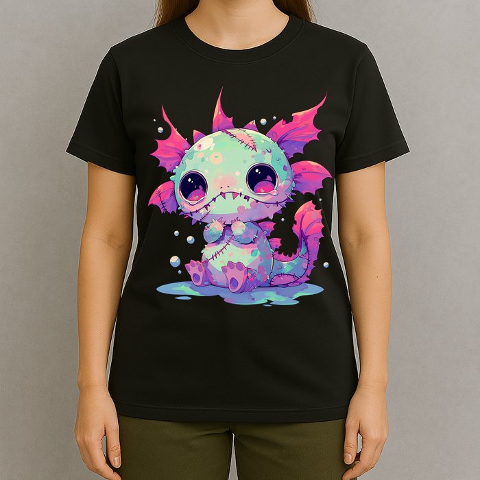 Kawaii Pastel Goth Creepy Cute Zombie Axolotl T-Shirt