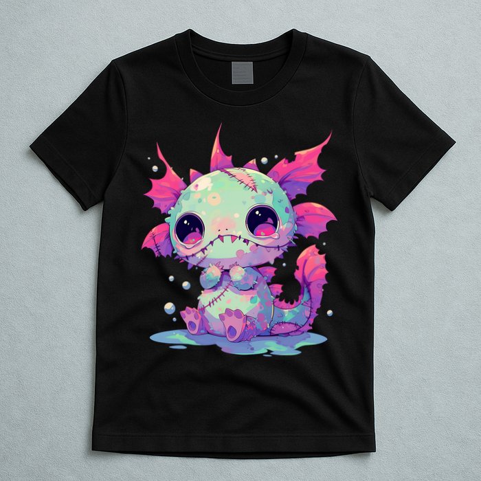 Kawaii Pastel Goth Creepy Cute Zombie Axolotl T-Shirt