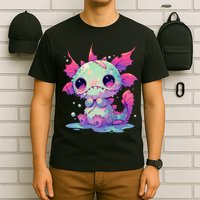 Kawaii Pastel Goth Creepy Cute Zombie Axolotl T-Shirt