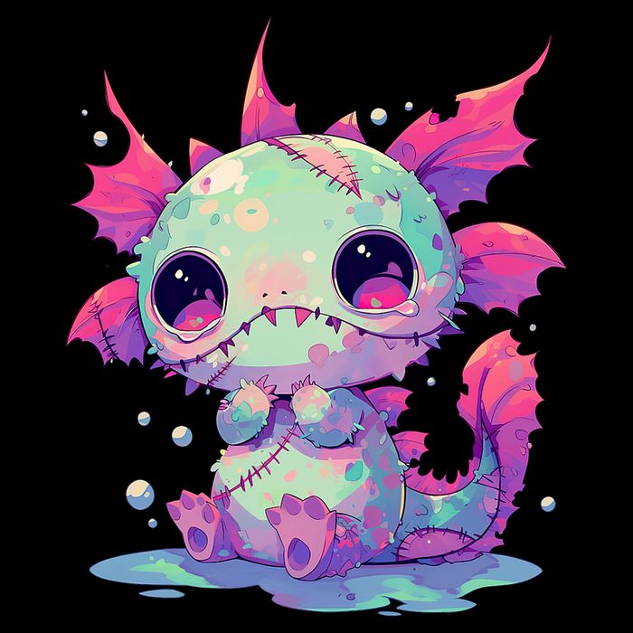 Kawaii Pastel Goth Creepy Cute Zombie Axolotl Impact Tech Backpack