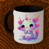 Kawaii Pastel Goth Creepy Cute Zombie Axolotl Mug