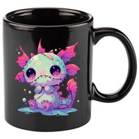 Kawaii Pastel Goth Creepy Cute Zombie Axolotl 11oz C Handle Ceramic Mug