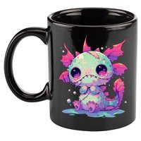 Kawaii Pastel Goth Creepy Cute Zombie Axolotl 11oz C Handle Ceramic Mug