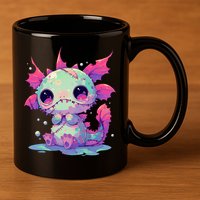 Kawaii Pastel Goth Creepy Cute Zombie Axolotl 11oz C Handle Ceramic Mug