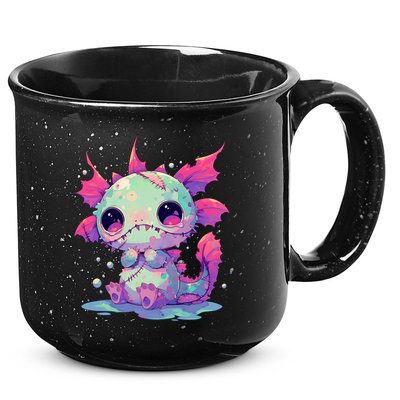 Kawaii Pastel Goth Creepy Cute Zombie Axolotl 15oz Campfire Ceramic Mug