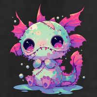 Kawaii Pastel Goth Creepy Cute Zombie Axolotl Beanie