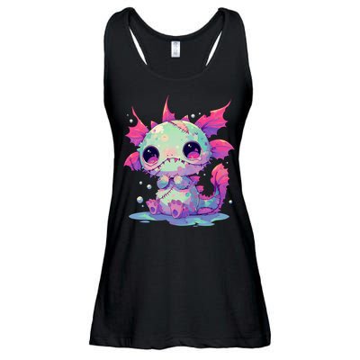 Kawaii Pastel Goth Creepy Cute Zombie Axolotl Ladies Essential Flowy Tank