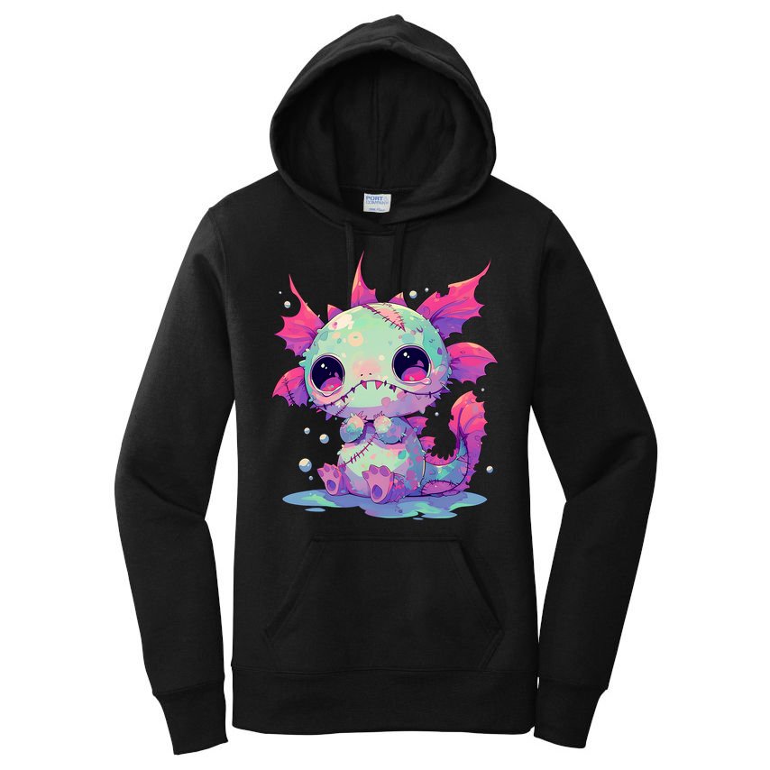 Kawaii Pastel Goth Creepy Cute Zombie Axolotl Women's Pullover Hoodie