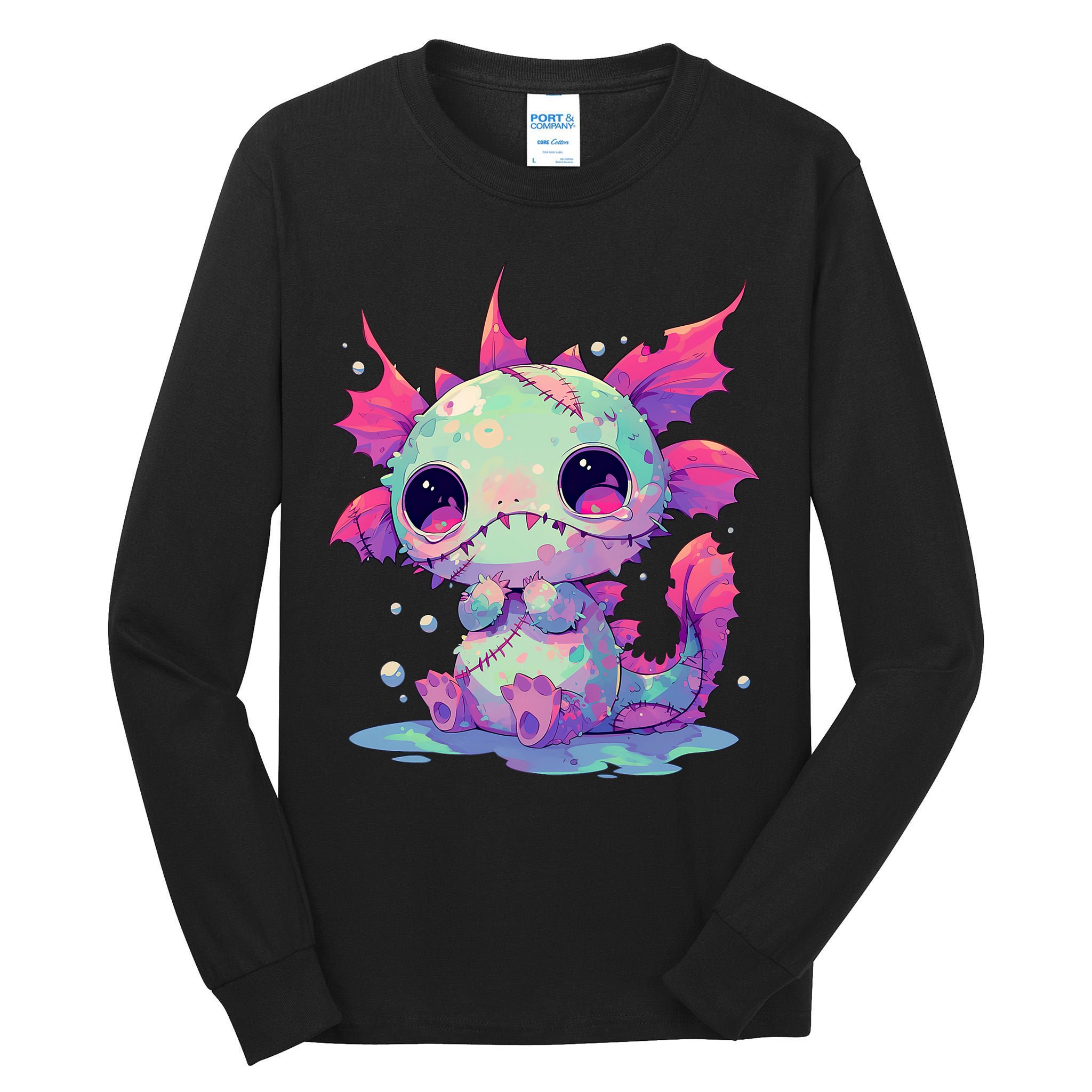 Kawaii Pastel Goth Creepy Cute Zombie Axolotl Tall Long Sleeve T-Shirt