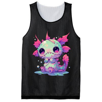 Kawaii Pastel Goth Creepy Cute Zombie Axolotl Mesh Reversible Basketball Jersey Tank