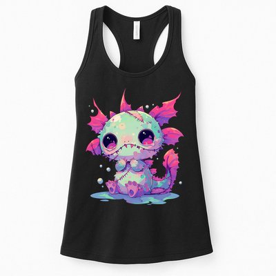 Kawaii Pastel Goth Creepy Cute Zombie Axolotl Womens Tank Top