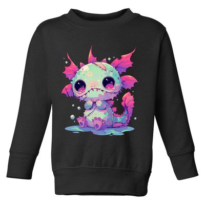 Kawaii Pastel Goth Creepy Cute Zombie Axolotl Toddler Sweatshirt