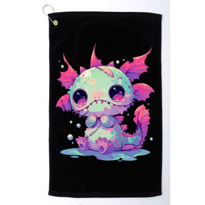 Kawaii Pastel Goth Creepy Cute Zombie Axolotl Golf Towel