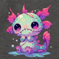 Kawaii Pastel Goth Creepy Cute Zombie Axolotl Vector Backpack