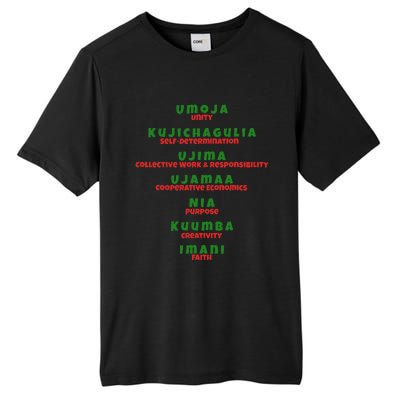 Kwanzaa Principles Green And Red Font Tall Fusion ChromaSoft Performance T-Shirt