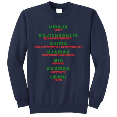 Kwanzaa Principles Green And Red Font Sweatshirt