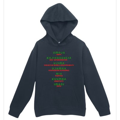 Kwanzaa Principles Green And Red Font Urban Pullover Hoodie