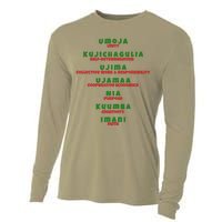 Kwanzaa Principles Green And Red Font Cooling Performance Long Sleeve Crew