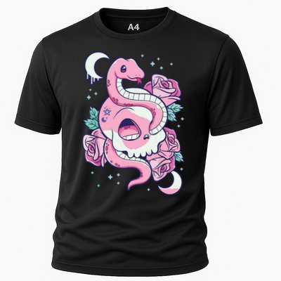 Kawaii Pastel Goth Cute Creepy Skull Serpent Snake Roses Performance Shirt
