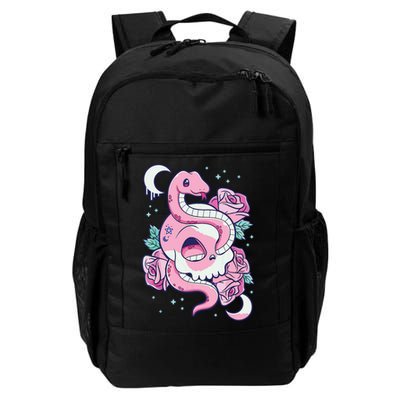 Kawaii Pastel Goth Cute Creepy Skull Serpent Snake Roses Backpack