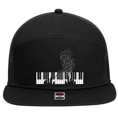 Keyboard Piano Gift For Men Women Kids 7 Panel Mesh Trucker Snapback Hat