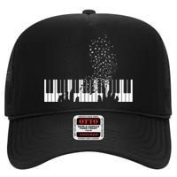 Keyboard Piano Gift For Men Women Kids High Crown Mesh Back Trucker Hat