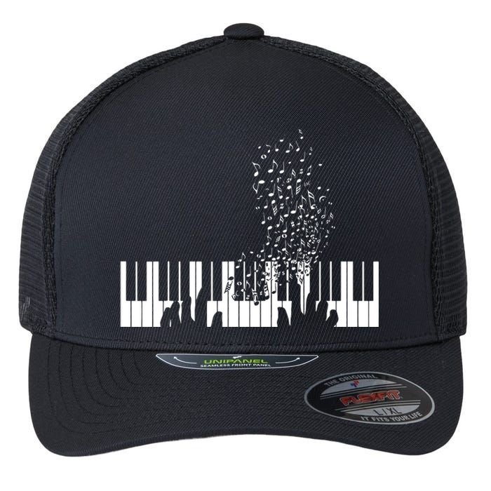 Keyboard Piano Gift For Men Women Kids Flexfit Unipanel Trucker Cap