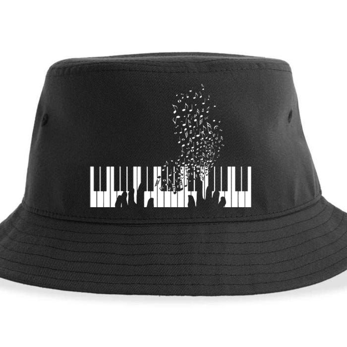 Keyboard Piano Gift For Men Women Kids Sustainable Bucket Hat