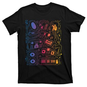 Keyboard Piano Heart Music Lovers T-Shirt