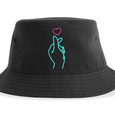 K Pop Heart Hand Symbol K Drama Korean Pop Music Fan Gift Sustainable Bucket Hat