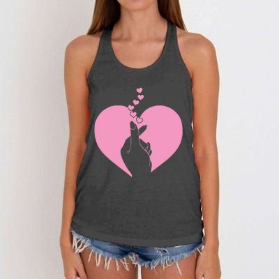 K Pop Heart Korean Pop Music Fan K Drama Cute Women's Knotted Racerback Tank