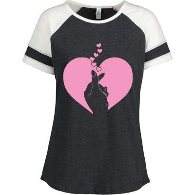 K Pop Heart Korean Pop Music Fan K Drama Cute Enza Ladies Jersey Colorblock Tee