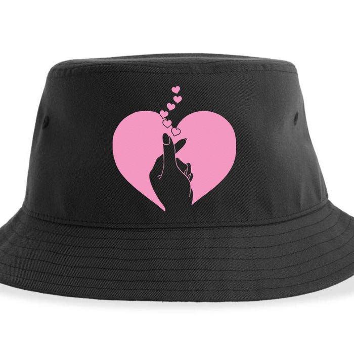 K Pop Heart Korean Pop Music Fan K Drama Cute Sustainable Bucket Hat