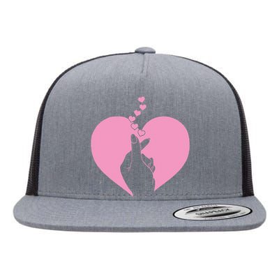 K Pop Heart Korean Pop Music Fan K Drama Cute Flat Bill Trucker Hat