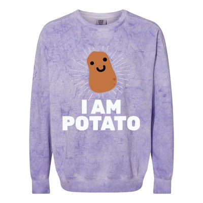 Kawaii Potato I Am Potato Funny Potato Colorblast Crewneck Sweatshirt