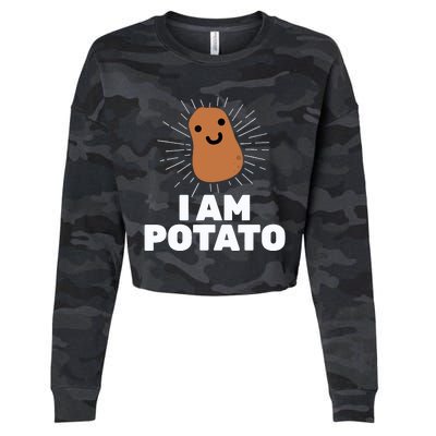 Kawaii Potato I Am Potato Funny Potato Cropped Pullover Crew