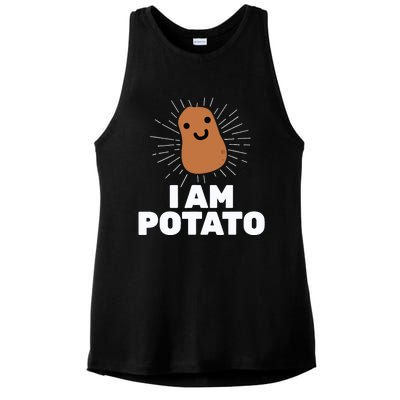 Kawaii Potato I Am Potato Funny Potato Ladies PosiCharge Tri-Blend Wicking Tank