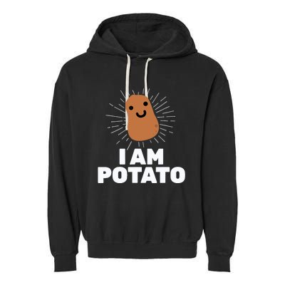 Kawaii Potato I Am Potato Funny Potato Garment-Dyed Fleece Hoodie