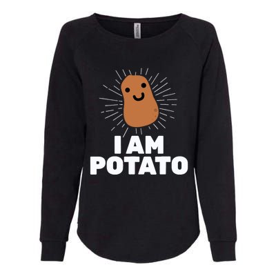 Kawaii Potato I Am Potato Funny Potato Womens California Wash Sweatshirt