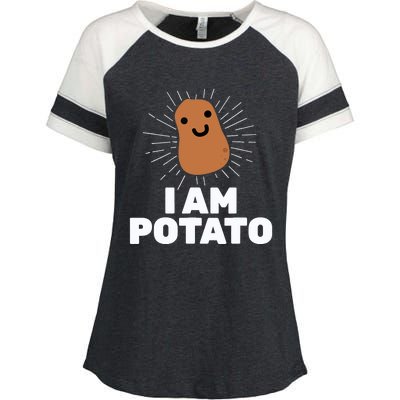 Kawaii Potato I Am Potato Funny Potato Enza Ladies Jersey Colorblock Tee