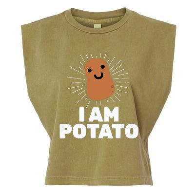 Kawaii Potato I Am Potato Funny Potato Garment-Dyed Women's Muscle Tee